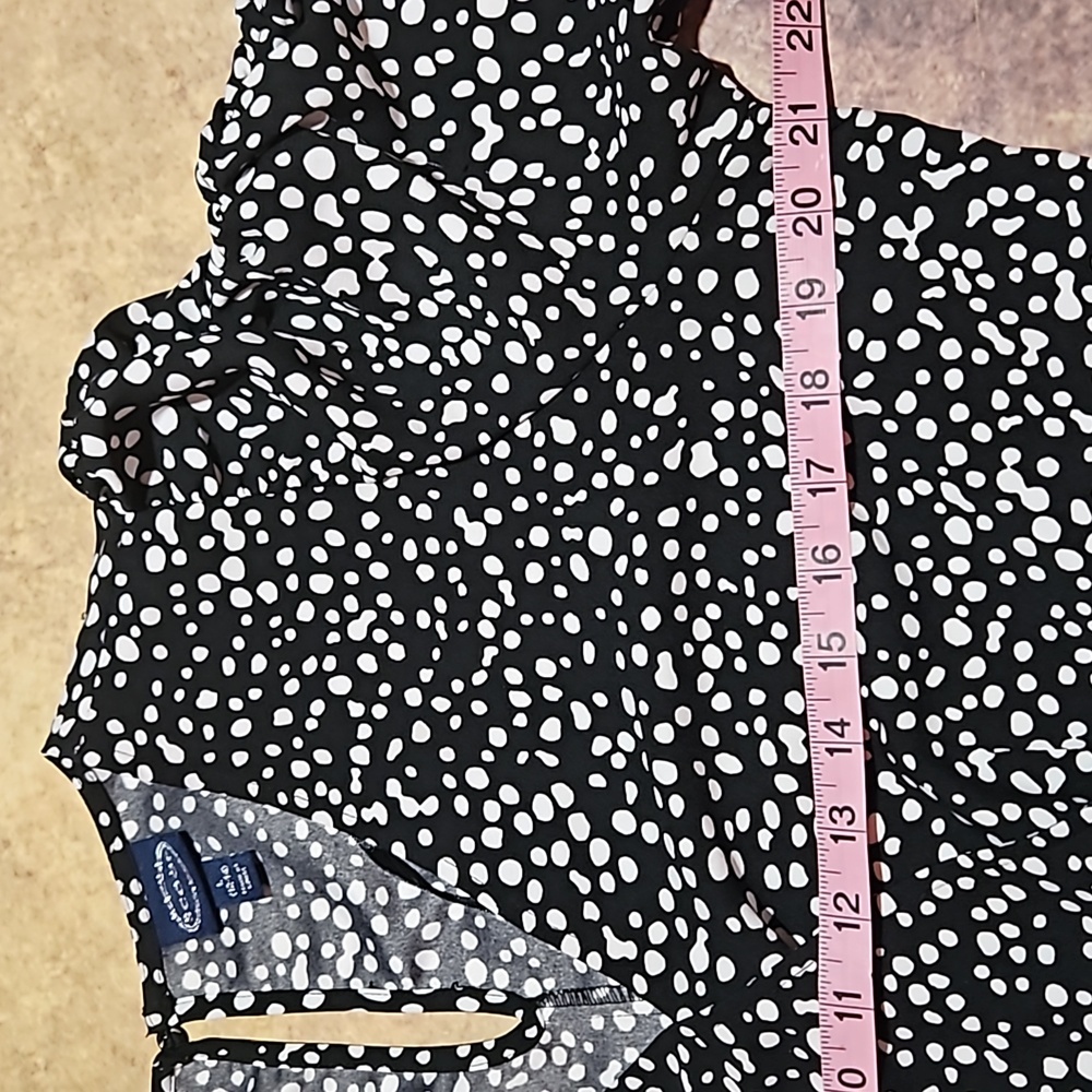 Scoop | Black and White Dotted Ruffled Dress - Picture 7 of 10